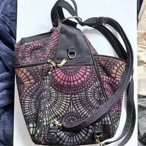 Multicolor Geometric Patterned Danny K Women's Backpack made in USA